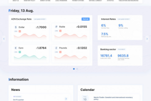 Разработка дизайна главной страницы для Центробанка Азербайджана