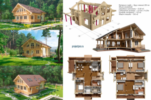 Проект дома из клееного бруса. АР, КД, разбрусовка.