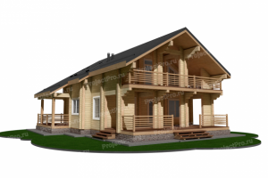 A-020. Проект дома из клееного бруса. Пример проекта АР+КД в PDF