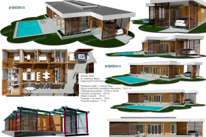 S-010. Проект дома из бруса California House. ЭП, АР, КД.