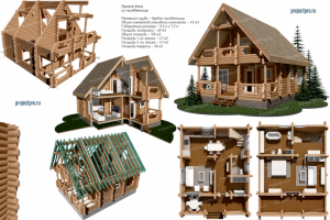 V-031. Проект дома с мансардным этажом из бревна. АР, КД.