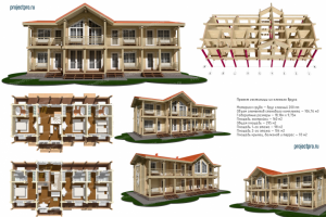 G-080. Проект отеля в горах из клееного бруса. АР, КД.