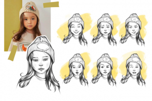 Персонаж девочка скетч