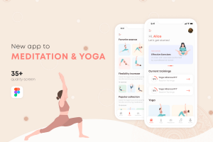 Дизайн приложения Aura (Медитация и Йога)