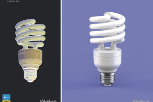 Визуализация dwg-модели энергосберегающей лампы