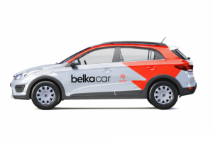 Фирменный стиль на автомобилях Belkacar