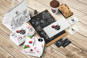 Бельгийские вафли Waffberry фирменный стиль