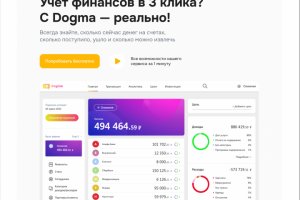 Лендинг, брендинг и разработка сервиса финучета Dogma