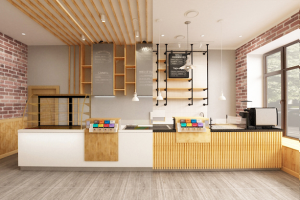 Варианты оформления прилавка в кафе