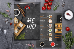 Брошюра меню для японской кухни SUSHI