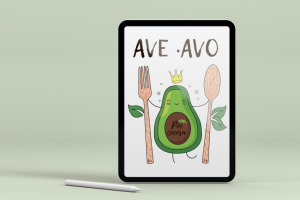 Иллюстрация авокадо для компании по изготовлению кокосовых пиал