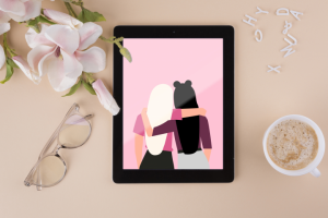 Иллюстрация подруг для гайда блогера