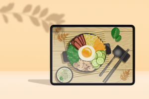 Иллюстрация Пибимпап для сайта кафе корейской кухни