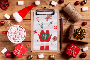 Рождественская иллюстрация "Стол Санты"