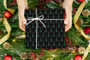 Паттерн из елок для упаковочной бумаги