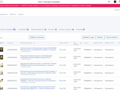 Наполнение магазина на Озон "Планета Здоровья"