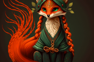 Лисичка с косичками