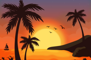 Пляж на закате