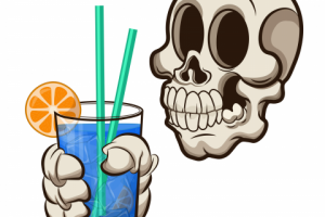 Череп с коктейлем