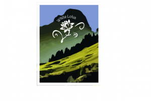 Белый лотос, открытка