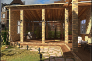 Беседка. Вариант заднего двора. Таунхауз