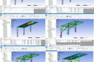 Расчет балочно-оболочечная модель навеса.