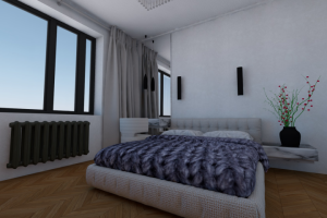 3D визуализация дизайн-интерьера спальни