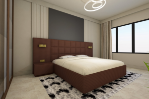 3D визуализация дизайн-интерьера спальни