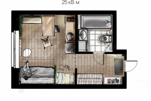 Планировка квартиры студии