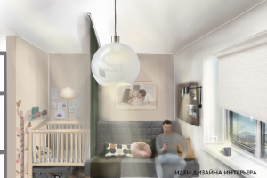 Эскиз квартиры студии для молодой семьи