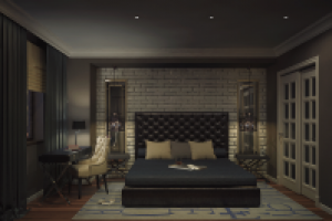 Визуализация спальни в стиле Loft