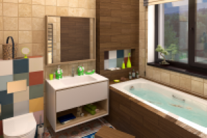 Моделирование и визуализация санузла для мальчика