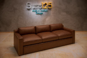 Вариант визуализации кожаного дивана.