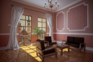 Фрагмент интерьера комнаты в Праге.