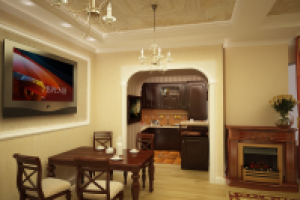 Дизайн интерьера кухни и гостиной в Санкт-Петербурге.