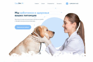 Landing Page для ветеринарной клиники ГуруВет