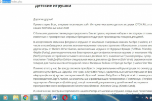 Написание продающих текстов интернет-магазина IDTOY.RU