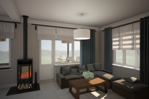 Интерьер частного дома. 1 этаж