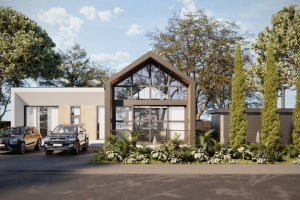 Экстерьер загородного коттеджа