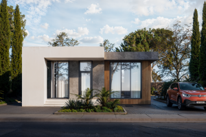 Экстерьер загородного коттеджа