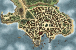 Карта для Книги Тень королевы драконов ДнД, деревня Фоглер