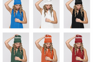 Перекрашивание. Шапка и шарф на модели.