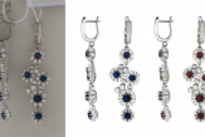 Ретушь ювелирных изделий. Серьги. 3. +Перекрашивание