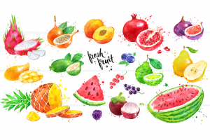 Акварельные Фрукты