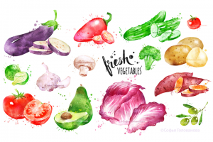 Овощи Акварель