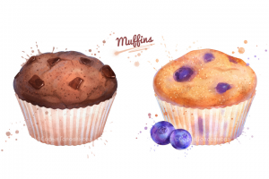 Маффины акварельные