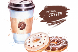 Кофе с пончиками