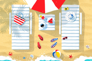 Лежаки у моря