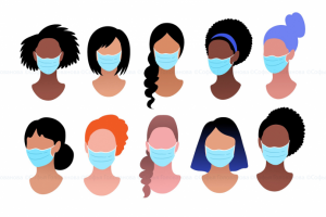 Девушки в медицинских масках