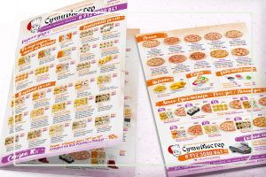 Дизайн буклета суши и пиццы